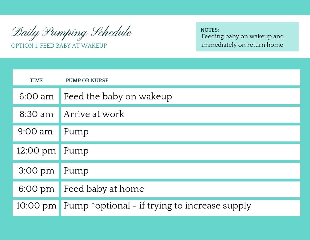 How To Pump At Work Daily Schedule Checklist Parent Lightly