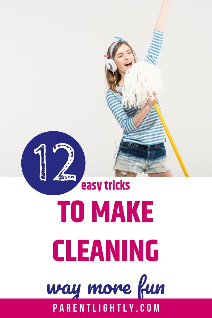 Cleaning motivation can be hard to find! Get yourself moving by making cleaning more fun. | cleaning motivation music | cleaning games | how to make housework fun
