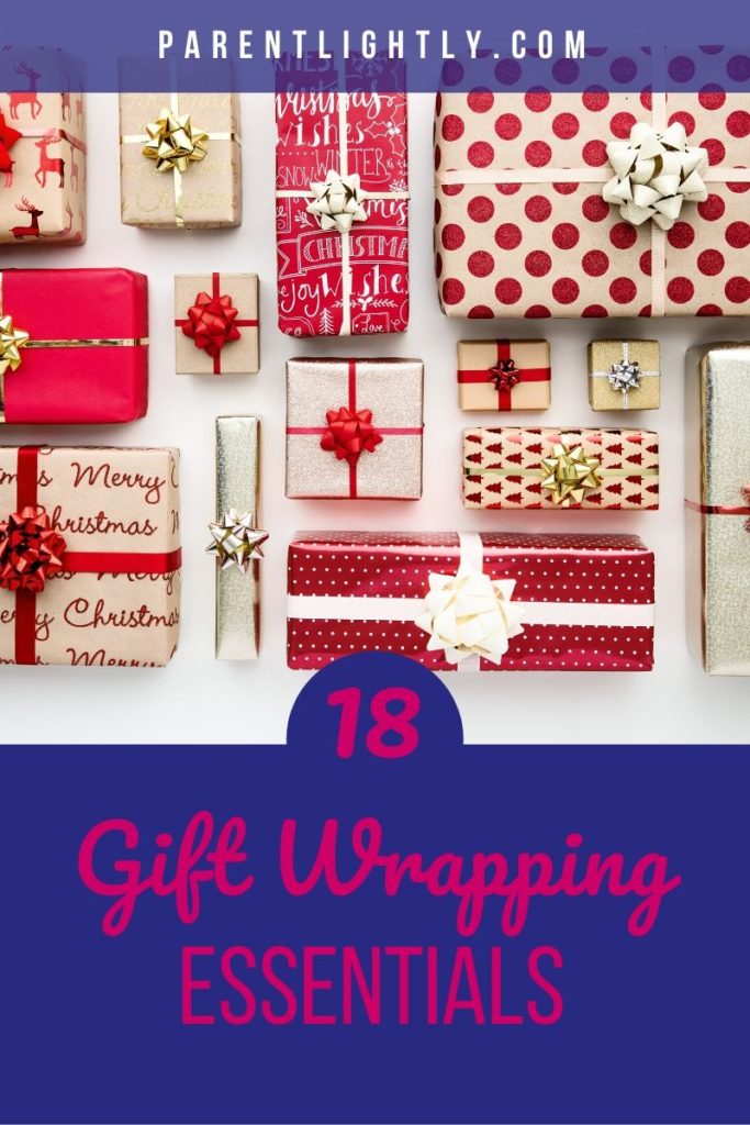 Every year, I forget labels for Christmas gifts. Not this time!! I'm buying and organizing my Christmas Gift Wrapping essentials ahead of time so I'm less stressed when I start wrapping. || Christmas Gift Wrapping tips | Holiday gift wrapping supplies | Preparing to wrap christmas gifts | Gift wrapping paper | Curling Ribbon