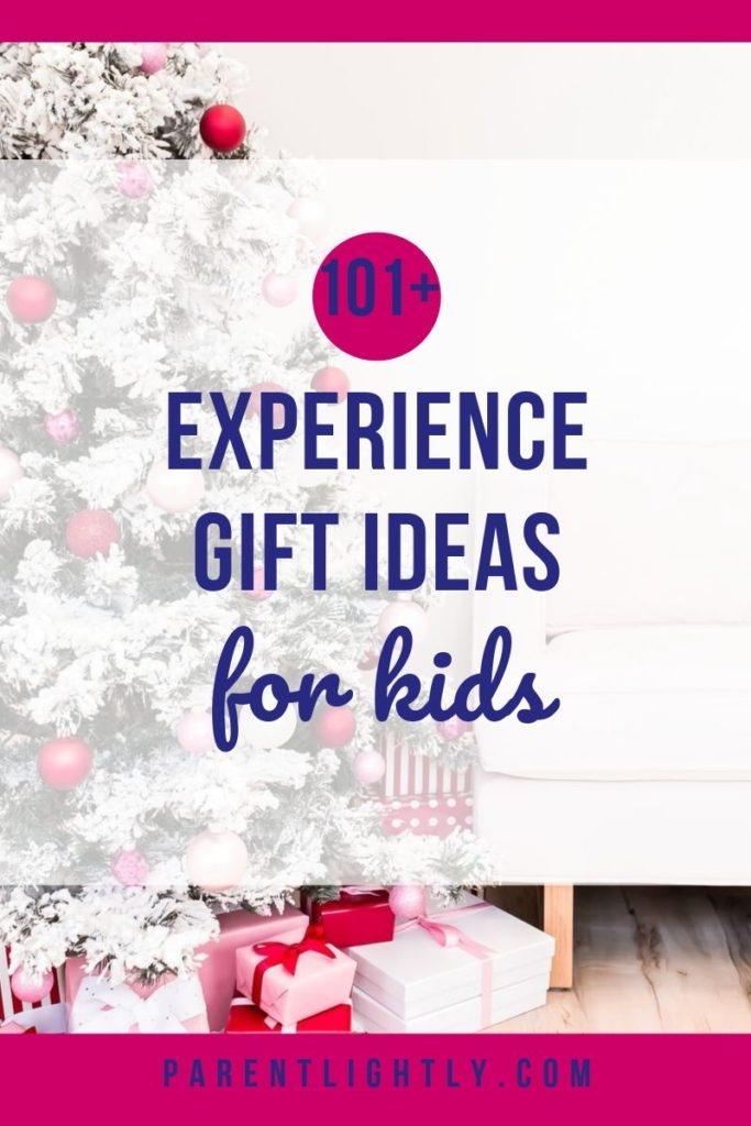 Tired of organizing the play room? Why not ask for and give experience gifts this Christmas? This list of 101+ brilliant experience gift ideas will inspire you this holiday season! || experience gifts for kids | experience gifts for families | non toy gifts | Creative experience gifts | Experience gifts for toddlers